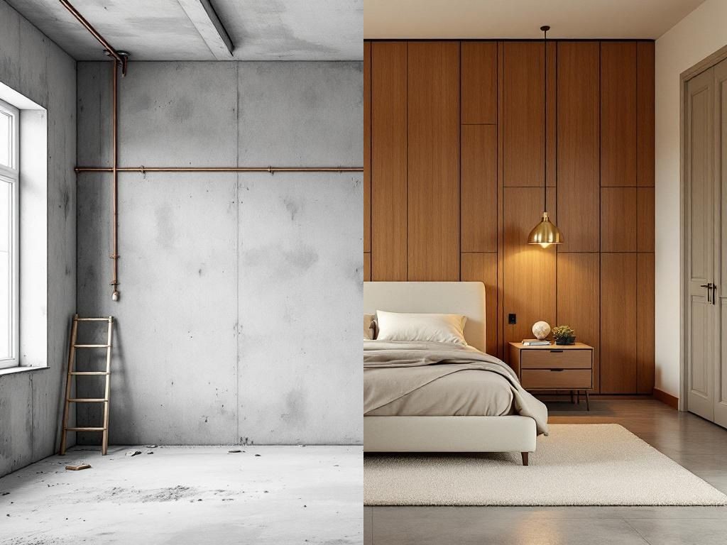 Comparação visual antes e depois